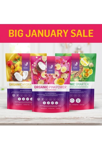 January Sale - x1 Organic Pink Power, x1 Organic Hydrate Plus and x1 Organic Smartea – Normal SRP £135.48